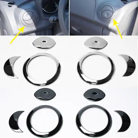 Хромированные накладки кольца на сопла вентиляции воздуховоды отопителя кондиционера из нержавеющей стали для Renault Sandero Stepway Logan Duster Рено Ло...
