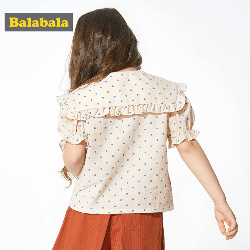 Рубашка Balabala с короткими рукавами для девочек модная детская рубашка лето 2020