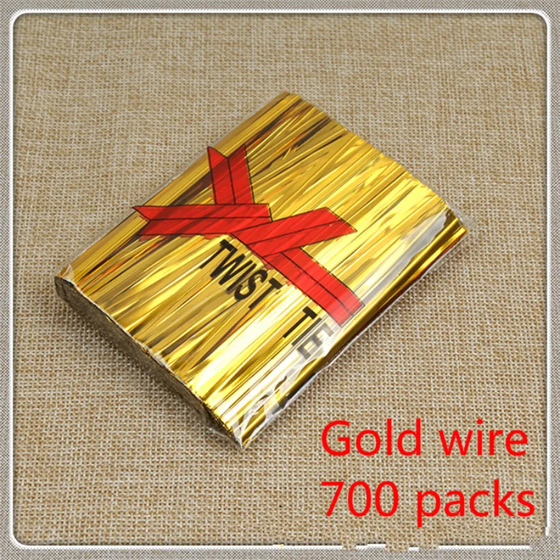 700 шт./упак. золотые/серебряные проволочные Галстуки для выпечки тортов