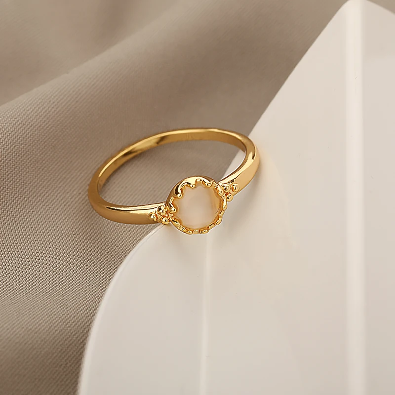 Кольца с белым огненным опалом для женщин кольцо из нержавеющей стали винтажное