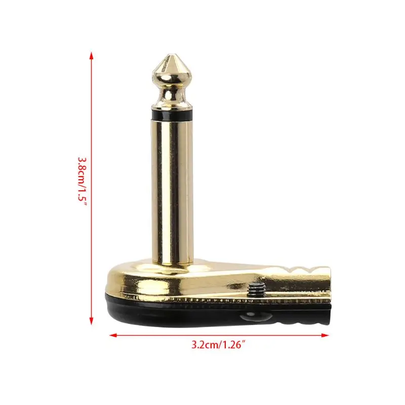 

1/4" 6.35mm Mono Jack Right Angle Plug Flat Male Guitar Effects Pedal Connector