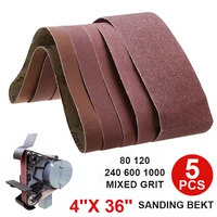 5pcs sanding belts mixed grits 801202406001000 100x915mm abrasive sanding belts power tool sander grinder accessories