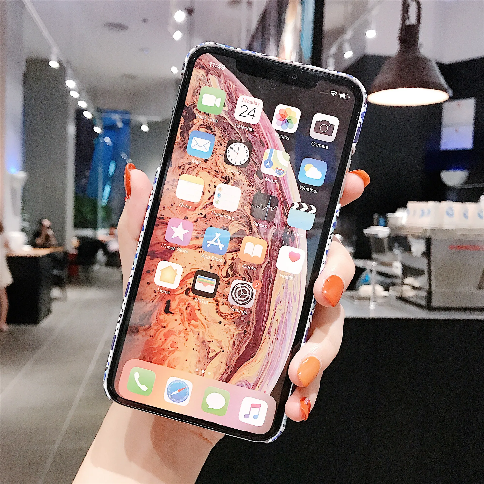 

Fashion Phone Case For iPhone 11 Pro Max iPhone X XR Xs Max iPhone 7 8 6 6s Plus Smooth Hard PC Flowers Floral Back Case Shell