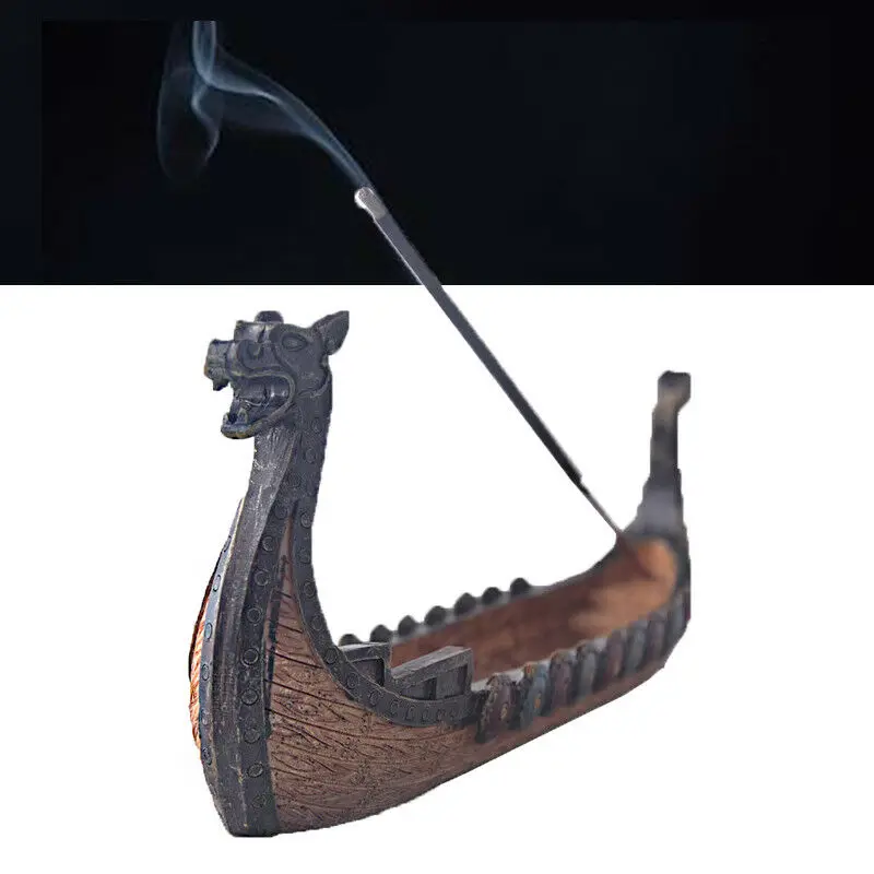 Смола Дракон лодка конус ладана горелка ручная роспись медитация Йога украшение