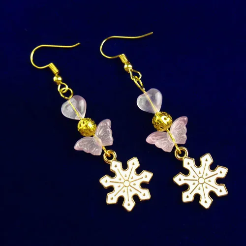 

Серьги-подвески женские тибетские Золотые/белые, 4 пары