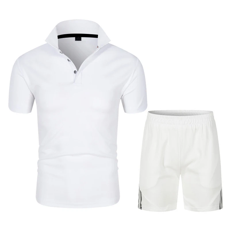 OEIN Men Casual Set 2021 Summer Solid Slim Fit Tracksuit Mens Polo Shirts + Shorts Suits 2PC Sets New Jersey Fitness Sportsuit