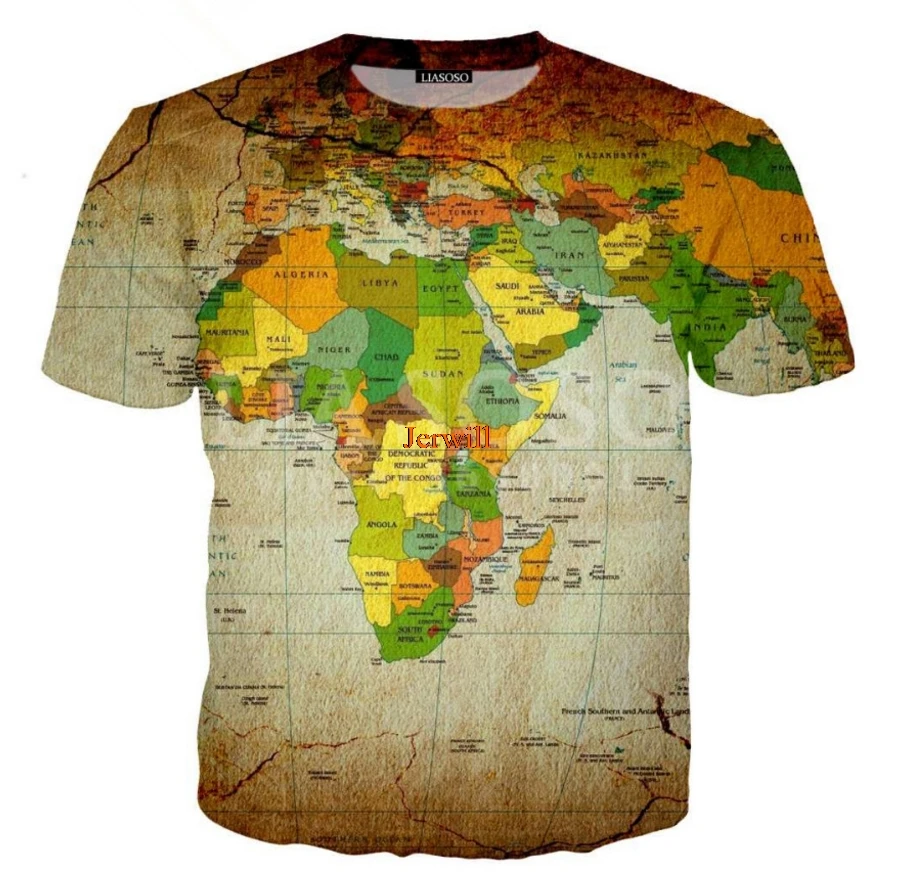 

2020 New 3D Print World Map MensWomens Short Sleeve T-Shirt Casual Tops Tee