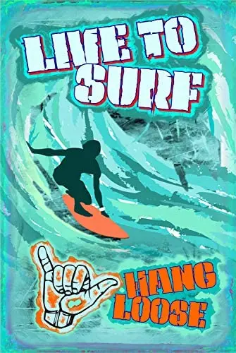 

Live to Surf металлический знак, металлический знак, общественная вывеска, декоративный знак, 10x14 дюймов
