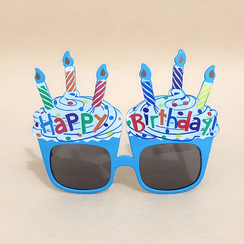 

Funny Cake Candle Shaped Happy Birthday Glasses Novelty Sunglasses Eye Mask Party Supplies for Kids Children Girls Adult Easter