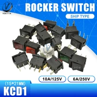 10pcs kcd1 1521mm boat rocker switch 2346 pin snap in on off on on off rocker power switch ac 6a250v