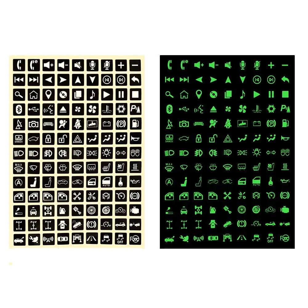 

1 Set of Car Stickers Noctilucent Multi-function Universal Button Luminous Sticker Car for Accessories Car Decoration