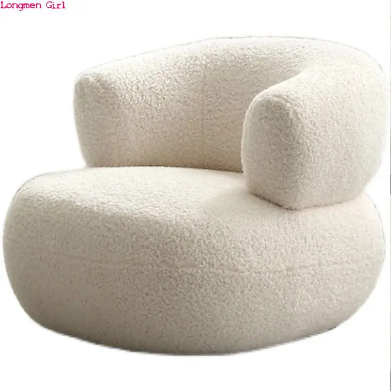 

Plush Living Room Sofa Chair Nordic Simplicity Creativity Single Sofa Chair Modern Armchairs Creative U-shape Bedroom Furniture