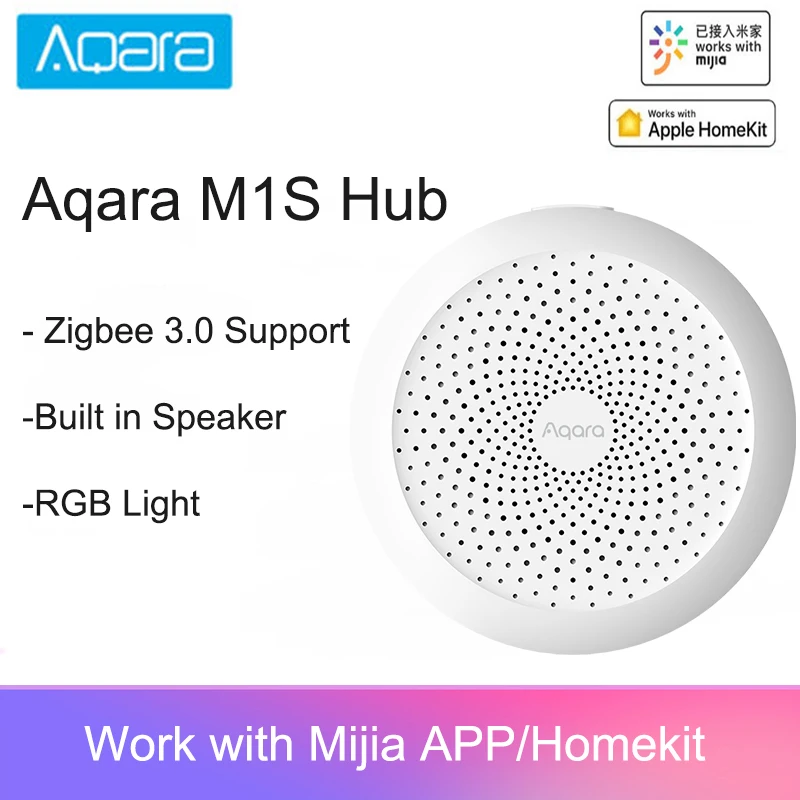 2021 Aqara M1S концентратор шлюз с RGB Светодиодный Ночник светильник Zigbee 3 0 Siri голосовое