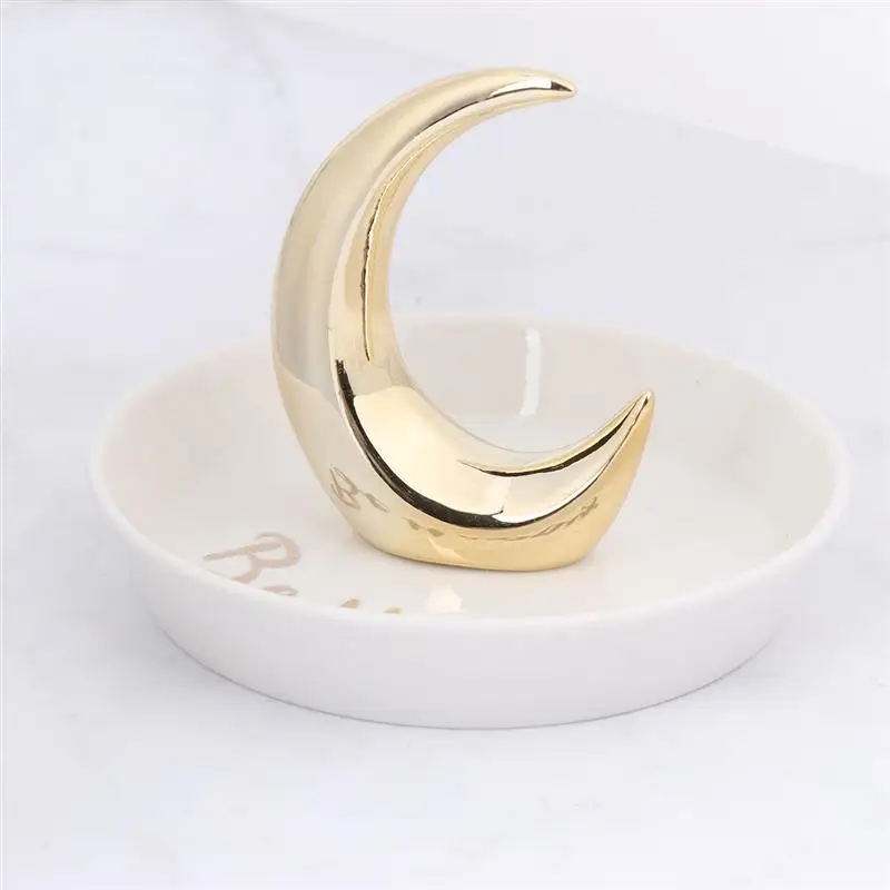 Керамический поднос с полумесяцем для хранения ювелирных изделий тарелка лоток
