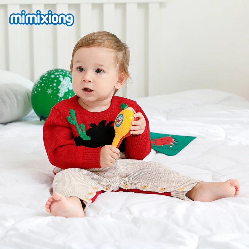 

Baby Rompers Christmas Cute Reindeer Knitted Newborn Boys Girls Jumpsuits Outfit Infant Outerwear Overalls Toddler Clothes 0-18m