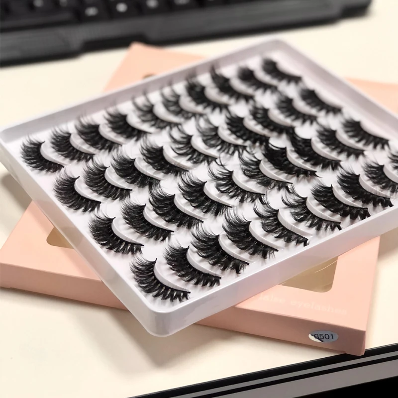 

Tongwin 20pairs Lash Book Fake Mink Fur False Eyelashes Criss-cross Faux Cils Lashes Fluffy Thick Makeup Maquillaje