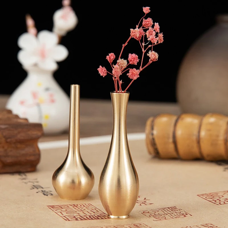 

Mini Pure copper vase gold decor living room Antique vase unique flower vase Nordic Vase Hot golden