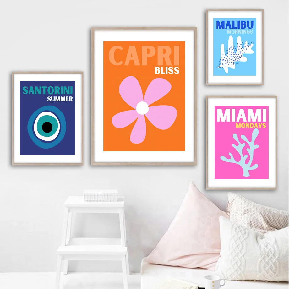 Абстрактные настенные постеры с изображением сглаза микона Капри блисса