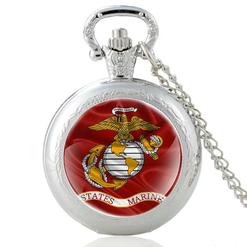 Черные классические стеклянные кварцевые карманные часы с кабошоном для морской