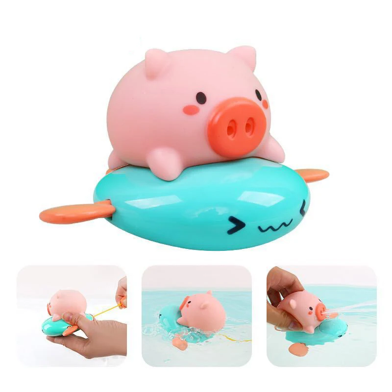 Игрушка для ванной с милыми мультяшными животными Свинка купания водная игрушка