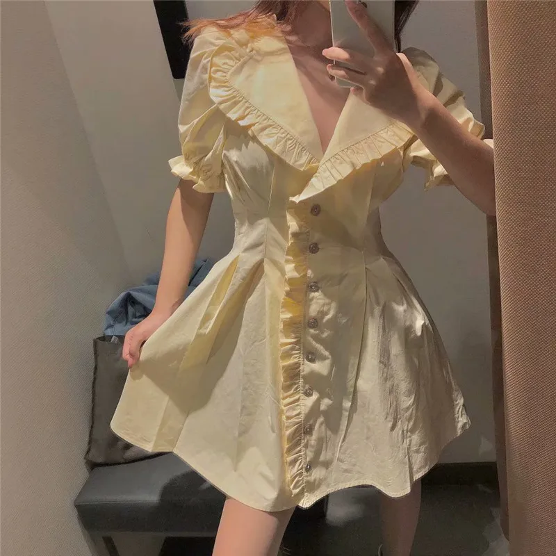 Женское Хлопковое платье-рубашка белое однотонное платье-блуза с коротким