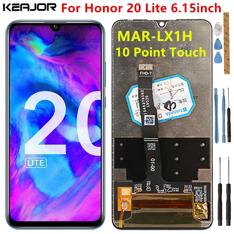 

Для Huawei Honor 20 Lite MAR-LX1H ЖК-экран протестированный ЖК-дисплей + сенсорный экран с 10 точек касания емкостный сенсорный экран для Honor 20 Lite RU Версия