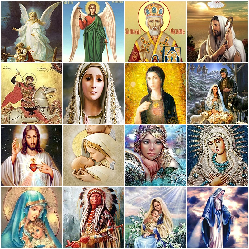 

Религиозная алмазная живопись, портрет 5D "сделай сам", Алмазная мозаика, вышивка крестиком, картина, алмазная вышивка, полный дисплей, подаро...