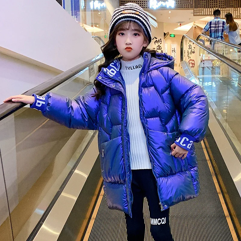 Ropa de algod&oacute;n sin lavado para ni&ntilde;a, abrigo de invierno c&aacute;lido con capucha, Color brillante-1