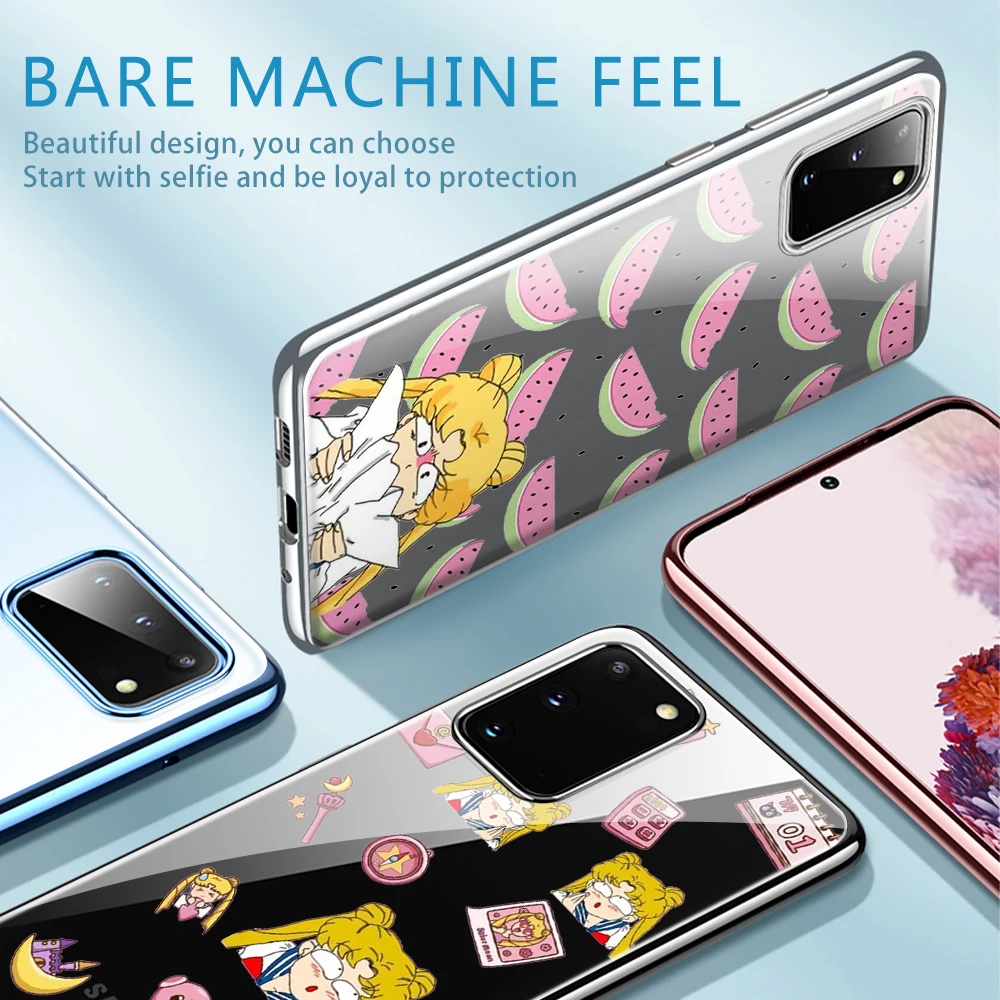

Sailor Moon Case for Samsung Galaxy S21 S10 S9 S8 S20 FE Plus Ultra A51 A50 A71 A70 A20E A21S NOTE 20 10 9 8 Plus Soft TPU Funda