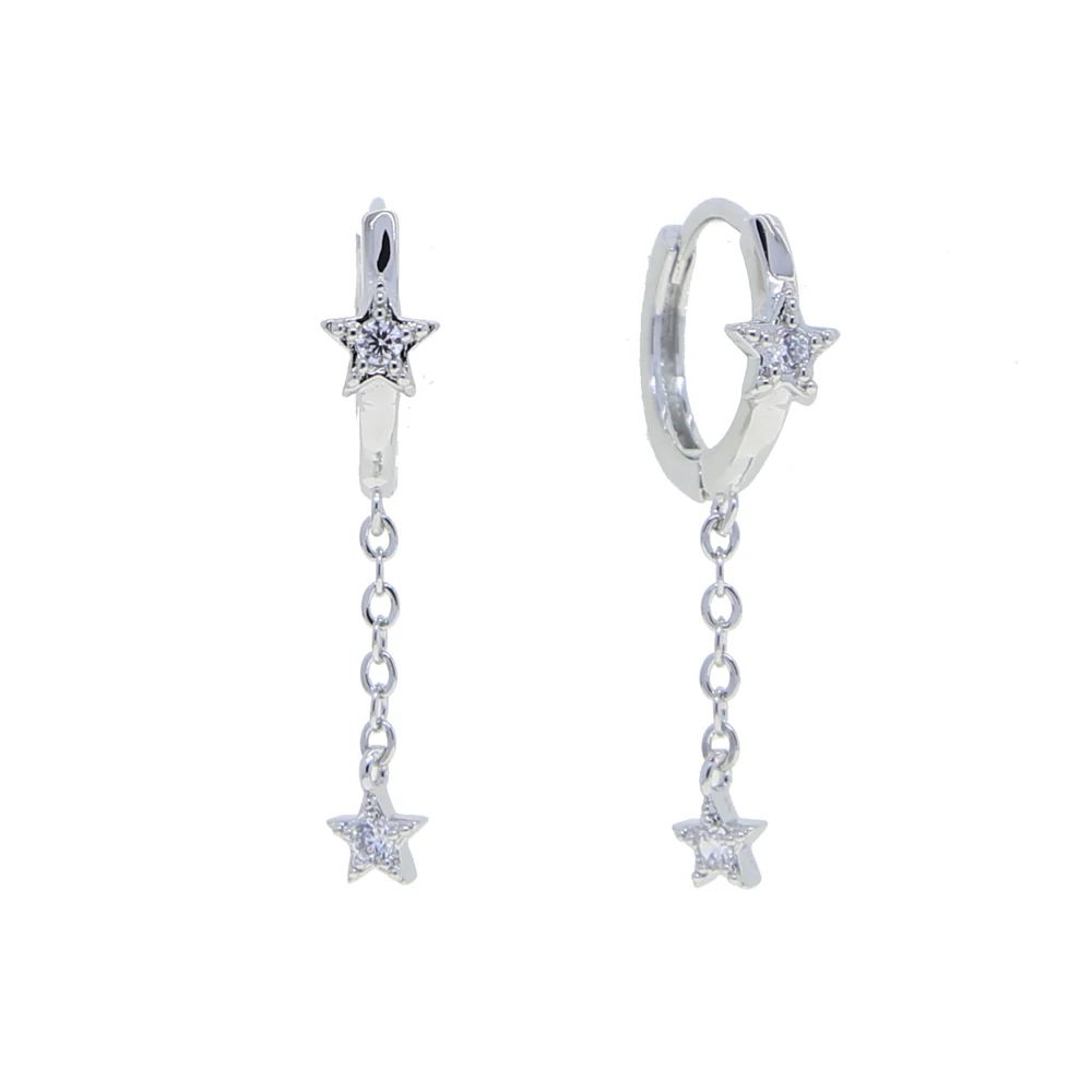 Серьги-подвески женские с фианитами очаровательные Висячие Ювелирные украшения