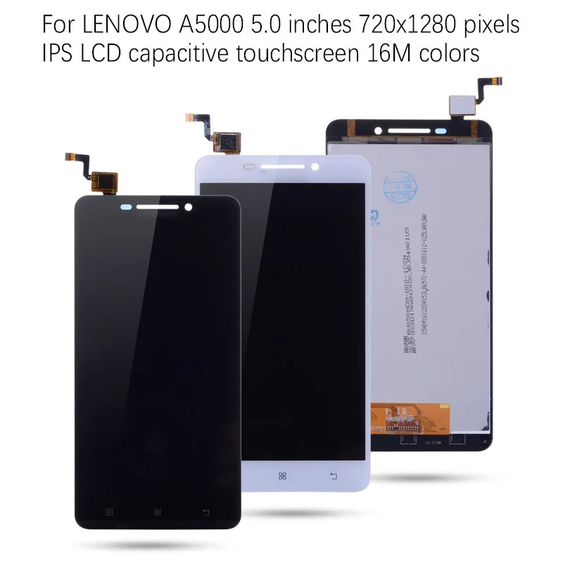 Дисплей для LENOVO A5000 A 5000 LCD в сборе с тачскрином на рамке Оригинал черный