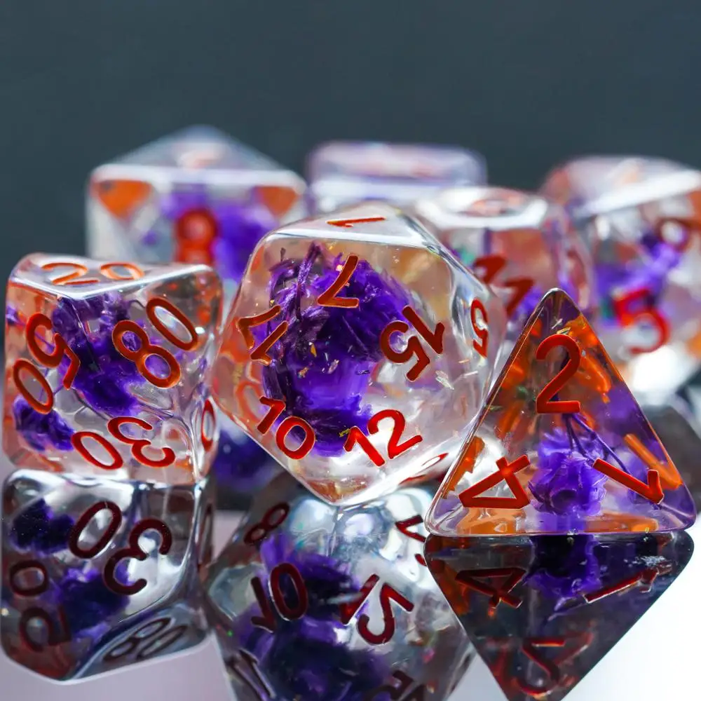 7 шт./компл. цветы игральные кости DND D & D4 D6 D8 D10 % D12 D20 многогранные игры Набор