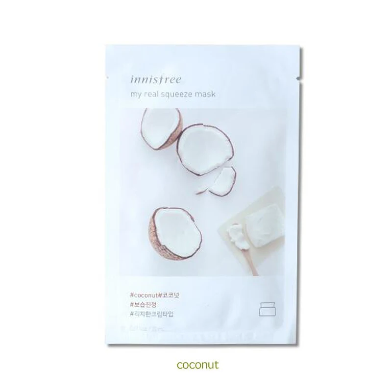 I'm REAL Tony moly маска для лица Корейская листовая маска для лица увлажняющая маска для лица сужающая поры Антивозрастная Гиалуроновая кислота эссенция - Цвет: coconut