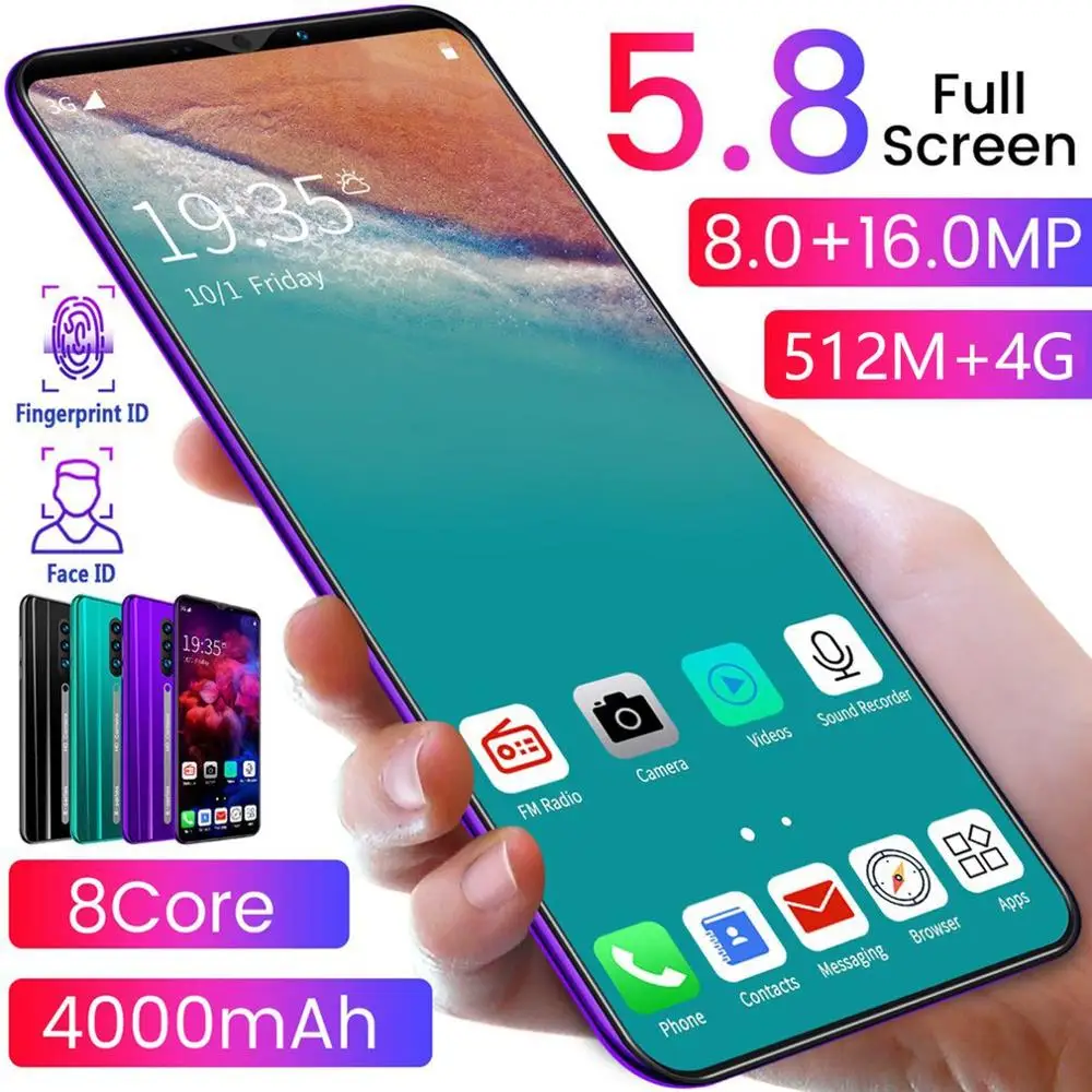 Rino3 Pro 5.8 Inch Screen Android Phone Purple Water Drop Smartphone Solid Color Mobile Cool Shape Fashion | Мобильные телефоны и