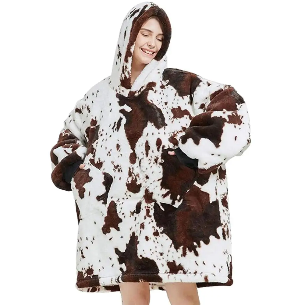 

Одеяло-Толстовка Оверсайз, свитшот, флисовый пуловер с большим передним карманом, очень мягкое теплое удобное переносное одеяло для A
