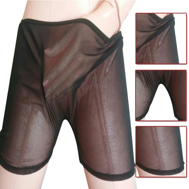 

Sexy Mens See-Through Mesh Loose Lounge Boxer Shorts Underwear Sexy Lingerie Trunks Comforty Breathable Summer
