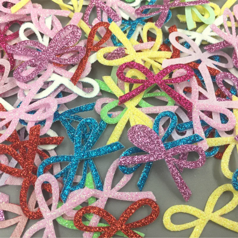 DIY 400 шт. блестки в форме банта войлочные аппликации смешанных цветов рукоделие