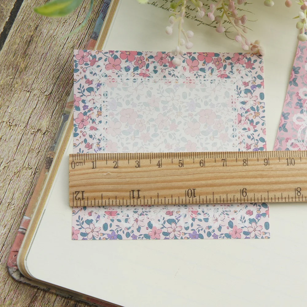 30 шт. квадратные кружева розовый фиолетовый цветок дизайнерская бумага