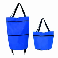 free shipping folding high capacity trolley bagportable grocery bags shopping pull cart portable foldable with wheels reusable