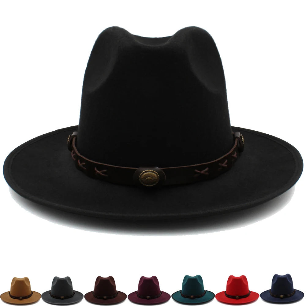 

Men Women Panama Hats Classical Wide Brim Sunhats Fedora Caps Trilby Jazz Outdoor Travel Party Street Style Size US 7 1/4 UK L