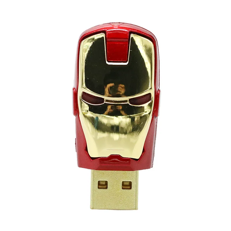 Металлический USB флеш-накопитель, 4 ГБ, 8 ГБ, флеш-накопитель, 16 ГБ, флеш-накопители, 32 ГБ, USB карта памяти, 64 ГБ, USB флеш-накопитель, Железный человек, Мстители, флешка
