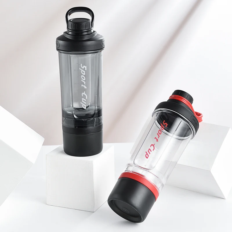 Пластиковая бутылка для воды FEIJIAN трехслойная бутылка-Шейкер порошка Съемная