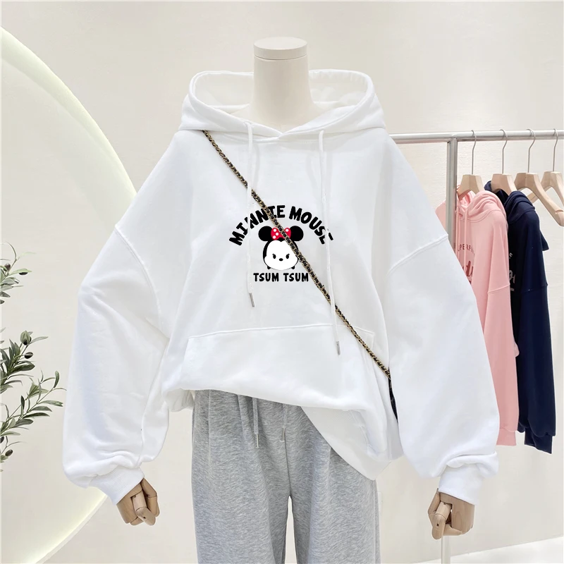 

Женская толстовка с капюшоном и принтом Минни Маус, в стиле «Харадзюку»