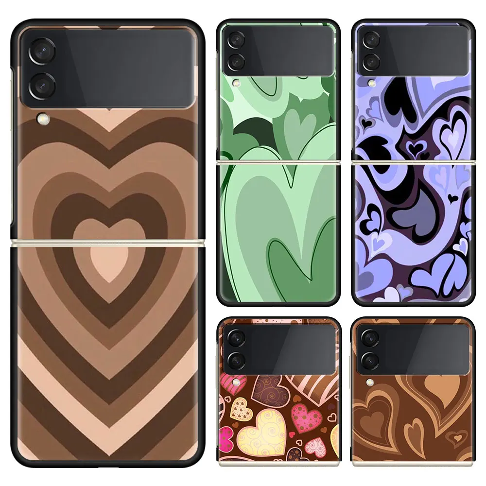 

Heart Circle PC Hard Case for Samsung Galaxy Z Flip 3 Plastic Cover for Samsung Z Flip3 5G Folding Splitting Coque ZFlip 3 Shell