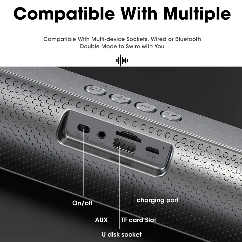 6D Stereo Bluetooth Speaker Desktop Wireless Bass Column Outdoor USB Speakers Support TF Card Subwoofer Loudspeaker Hifi speaker |