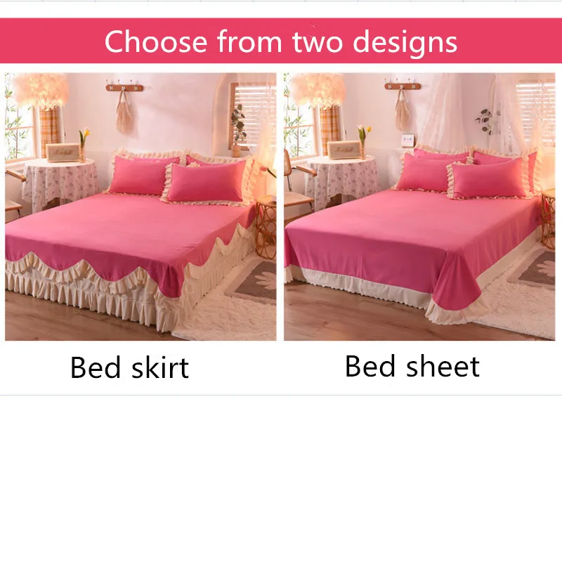 

Korean Four-piece Double-layer Lace Bed Skirt, Two-person Duvet Cover, Cotton Princess Style Bedding