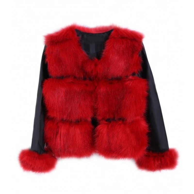 

Женская короткая куртка из искусственного меха, с длинным рукавом