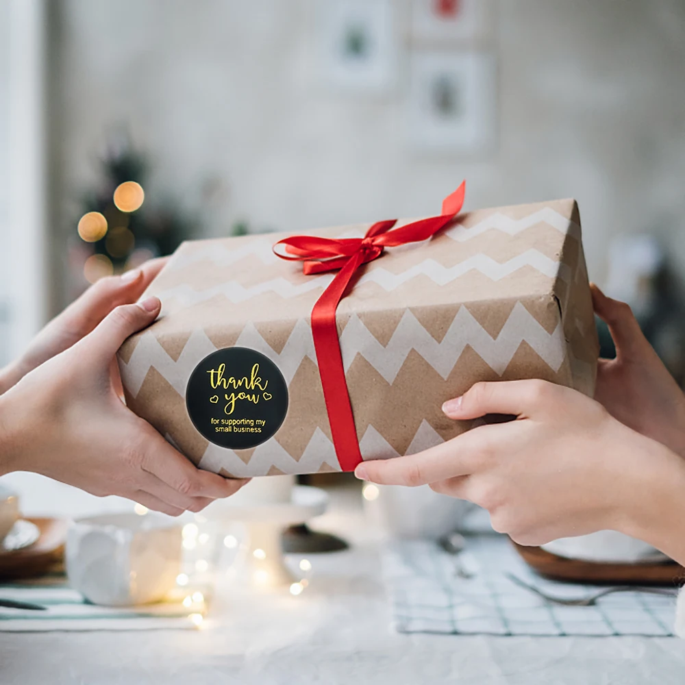 

Thank You For Supporting My Small Business Labels Stickers Gold Foil Design For Seal Envelope Jewelry Box Decoration Tgas 500pcs