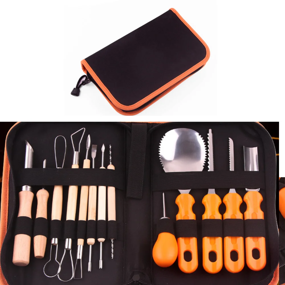 

14Pcs Pumpkin Carving Tools Easily Carve Sculpt Jack-O-Lanterns Kits with High-end Storage Bag