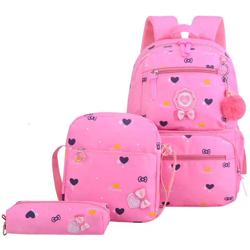 Children School Backpacks 3 pcs Girls waterproof Backpack School Bags set Mochila Escolar Kids printing Backpack schoolbag kids